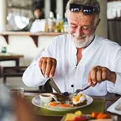 Man enjoying breakfast